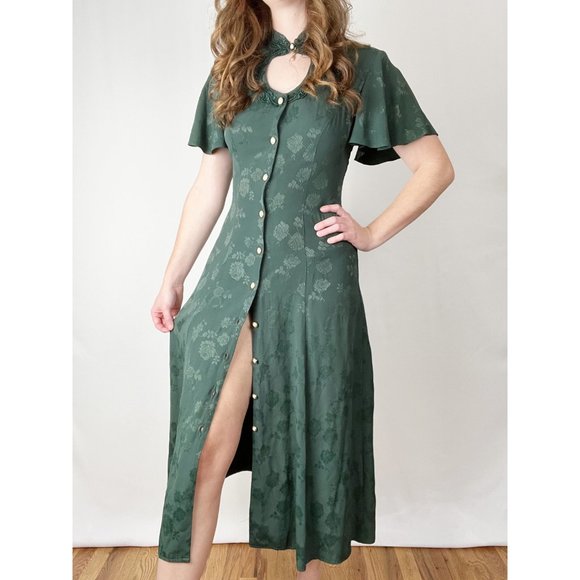 Vintage Victorian Cottagecore Gothic Corset Midi Maxi Dress Dark Fairycore Sexy - Picture 7 of 8